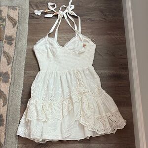 LoveShackFancy White Lace Mini Dress